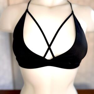 NWOT S SMALL Victorias Secret Sport cross cross from t back black top